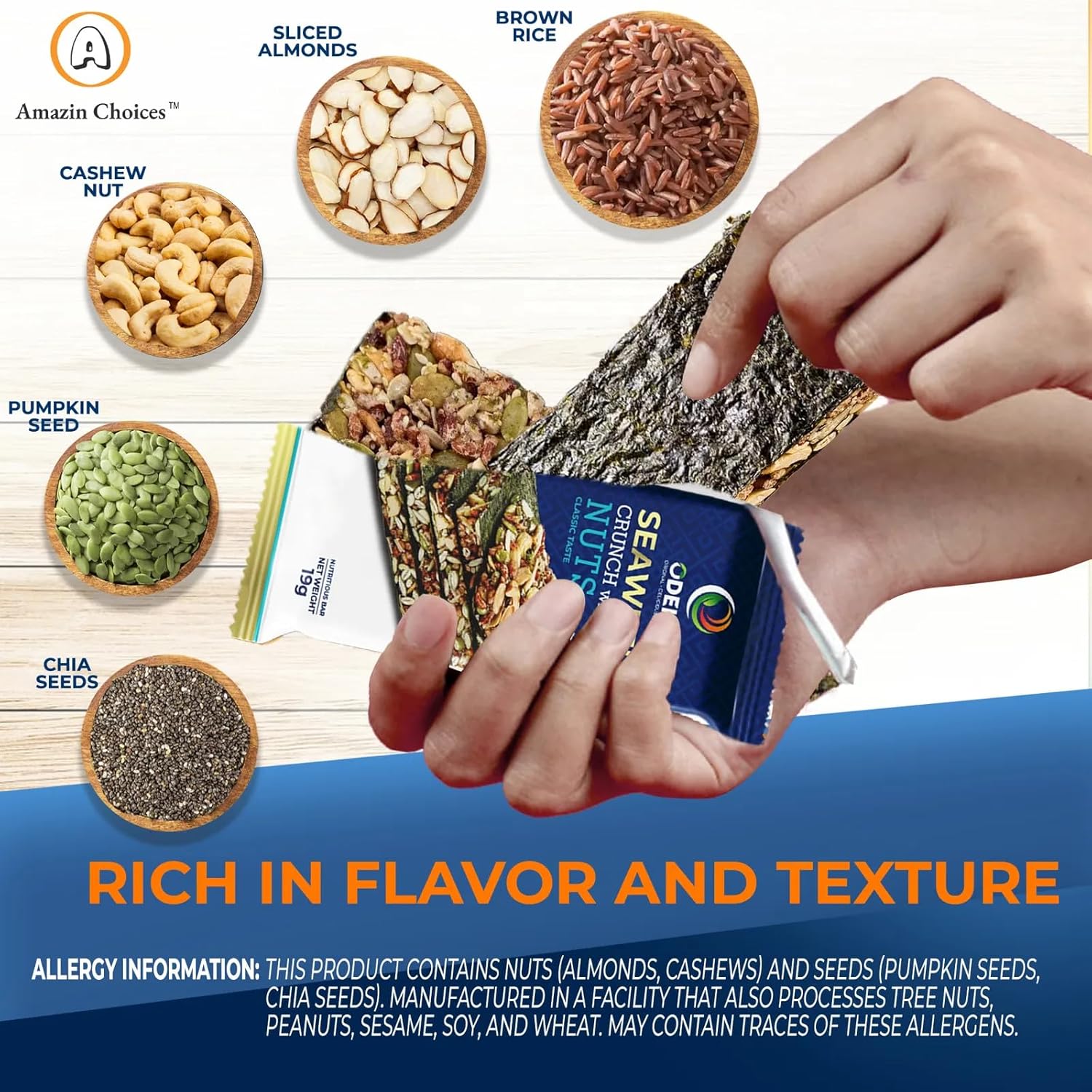 Amazin Choices Seaweed Crunch with Nuts Classic Taste, 6 ct.